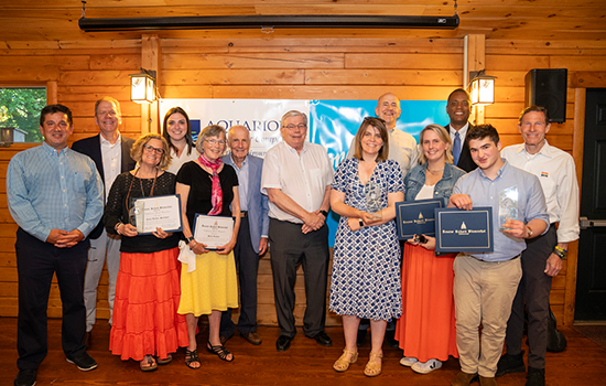 Aquarion's 2022 Environmental Champion Award winners posing for a group photo