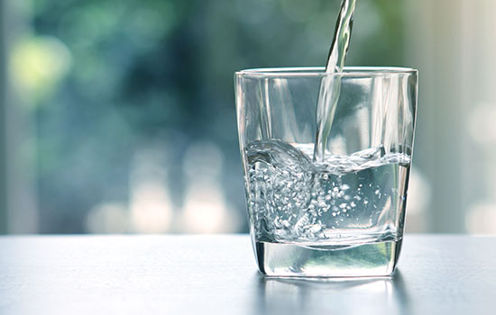 water pouring into glass